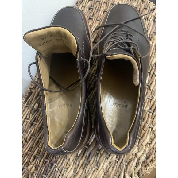 Bally Rutger Italian Oxford Lace Up Luxury Leather Soft Shoes Old Money 8.5 E - Picture 8 of 10